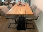 Hoge eetkamerset eiken, Huis en Inrichting, Tafels | Eettafels, Ophalen, 50 tot 100 cm, Zo goed als nieuw, 150 tot 200 cm
