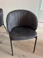 4x Eetkamerstoelen - velvet - antraciet, Ophalen, Zo goed als nieuw, Vier, Stof