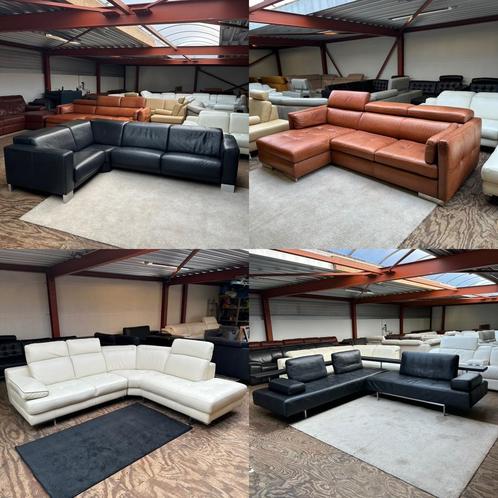 Leren hoekbank design , hoekbank leer , leren bankstel ZGAN, Huis en Inrichting, Fauteuils, Zo goed als nieuw, Leer, 125 cm of meer