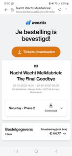 Tickets Nacht wacht melkfabriek the final goodbye nachtwacht, Tickets en Kaartjes, Evenementen en Festivals, Drie personen of meer