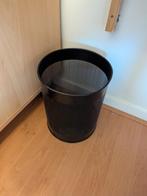 Prullenbak – zwart metaal (mesh), Huis en Inrichting, Ophalen, Gebruikt, Metaal, Minder dan 50 cm