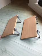 Bedplankjes, 2 stuks, 48x25x2 cm, kleur: beuken, met haken, Ophalen of Verzenden
