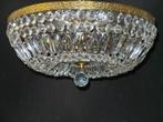 Grote plafonniere van strengen kristallen en prismaplaatjes, Ophalen, Gebruikt