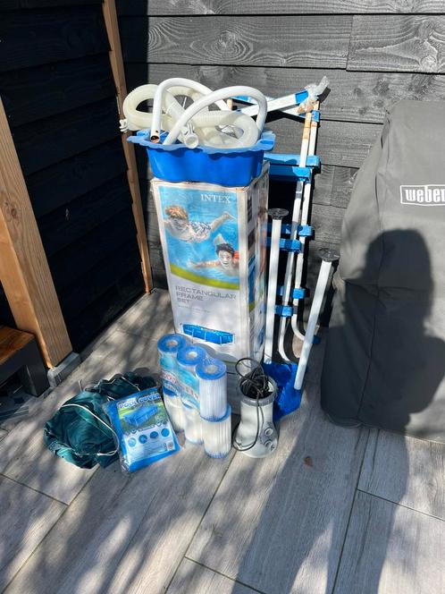 Intex zwembad 3x2 incl pomp, filters, trapje, afdekzeil, Tuin en Terras, Zwembaden, Gebruikt, Minder dan 80 cm, 200 tot 400 cm