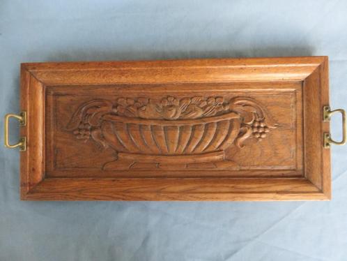 Antiek dienblad met koperen heften - ca. 1900, Antiek en Kunst, Curiosa en Brocante, Ophalen of Verzenden