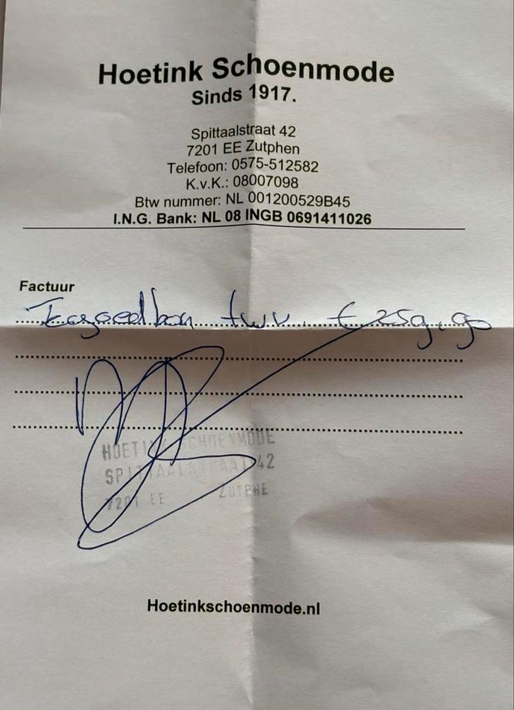 Tegoedbon voor schoenen bij schoenenzaak in Zutphen, Kleding | Heren, Schoenen, Nieuw, Overige typen, Overige kleuren, Ophalen of Verzenden