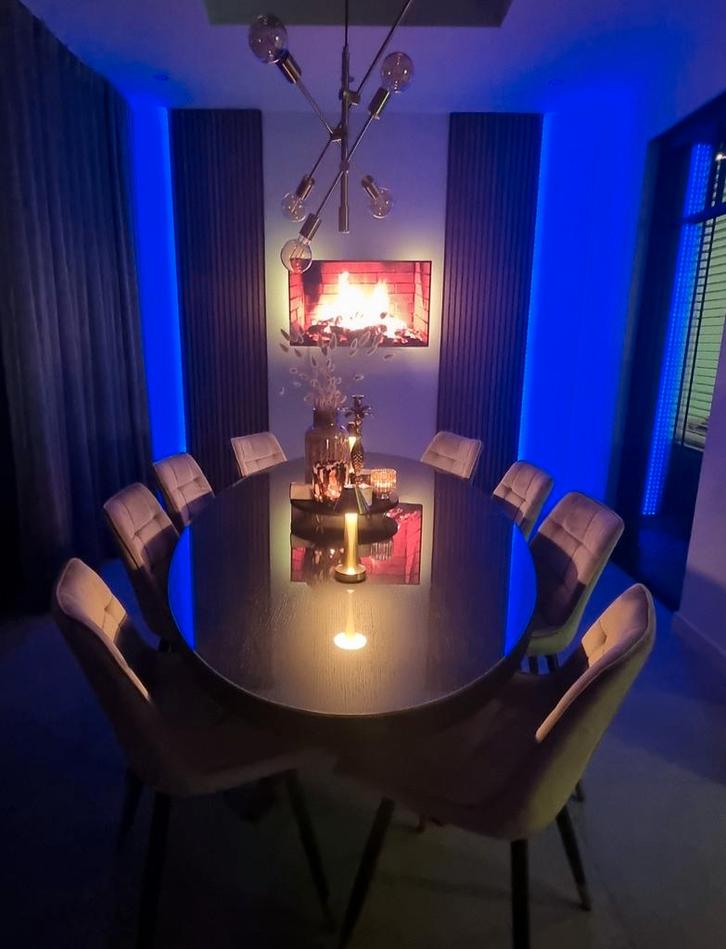 Chloé Velvet Eetkamerstoel - Beige & Goud (8 stuks), Huis en Inrichting, Stoelen, Gebruikt, Eén, Metaal, Stof, Overige kleuren