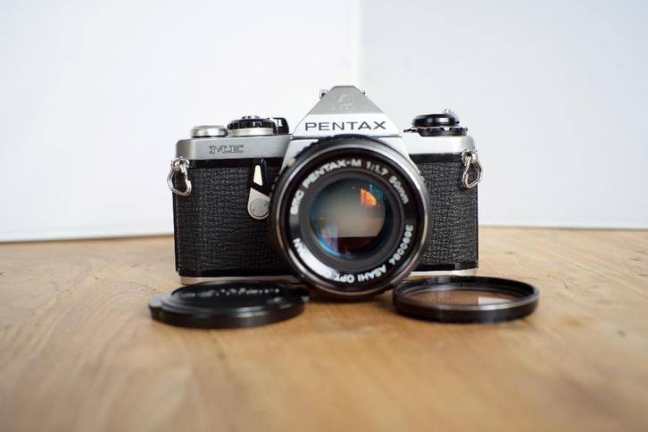 ✅ Pentax ME & SMC 50mm 1.7 & Paraattas , GETEST, Audio, Tv en Foto, Fotocamera's Analoog, Gebruikt, Spiegelreflex, Pentax, Ophalen