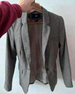 Getailleerde blazer met geruite stof - bruin - hm - maat 34, Ophalen of Verzenden, Zo goed als nieuw, Maat 34 (XS) of kleiner