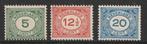 107-109  1921-22 Cijfer MNH, Ophalen of Verzenden, T/m 1940, Postfris