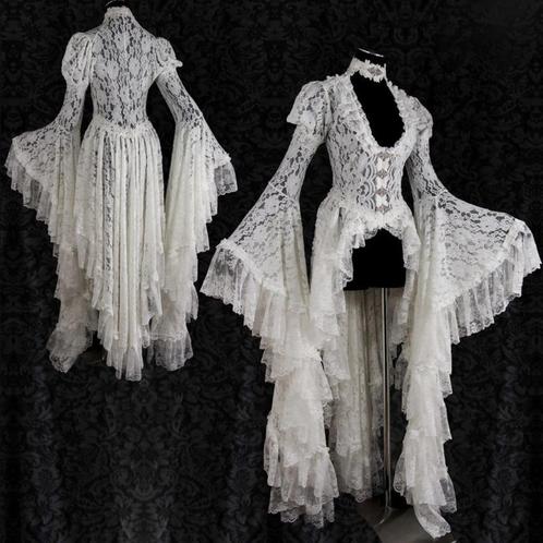 Witte middeleeuws jurk (victoriaanse gothic kanten baljurk), Kleding | Dames, Carnavalskleding en Feestkleding, Nieuw, Kleding