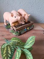 Mooi beeldje van 3 varkens aan voerbak, Ophalen of Verzenden, Nieuw, Dier