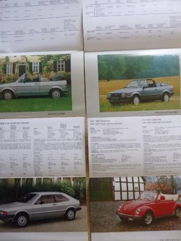 4 Karmann brochures, cabriolet Golf Beetle Escort, Scirocco