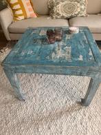 Rustic Blue Handcrafted Coffee Table – Vintage Charm, Ophalen, Rechthoekig, 50 tot 100 cm, Minder dan 50 cm