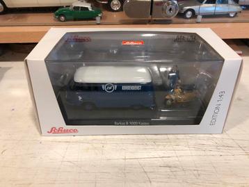 1:43 Barkas B 1000 met Simson scooter Schuco M/B Blauw beschikbaar voor biedingen