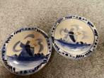 Vintage Handpainted bluecolour delft schotel 9,5 cm molen, Antiek en Kunst, Antiek | Keramiek en Aardewerk, Ophalen of Verzenden
