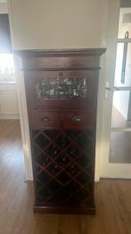 Kersen houten wijnkast, Gebruikt, 15 tot 25 flessen, Ophalen of Verzenden, 75 cm of meer