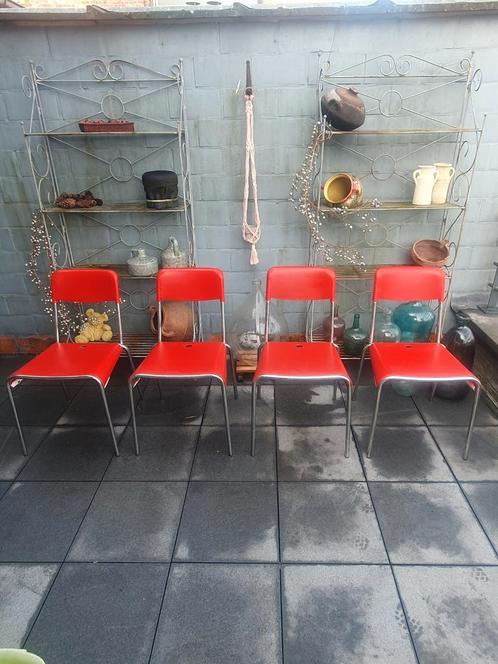 4 calligaris stoelen archirivolto design (Italië), Huis en Inrichting, Stoelen, Gebruikt, Rood, Ophalen