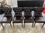 Eetkamer stoelen 4ST, Ophalen, Gebruikt, Bruin, Leer