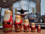 houten matroesjka kerstmannen  / 14 cm hoog, Ophalen of Verzenden, Gebruikt