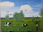 Schilderij "Koeien in de wei", Antiek en Kunst, Kunst | Schilderijen | Klassiek, Ophalen