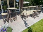 Steigerhoute bar met statafel en krukken, Huis en Inrichting, Ophalen, Gebruikt, Inclusief barstoelen