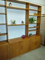 Vintage modulair wandmeubel boekenkast naar Deens design, 250 tot 300 cm, 200 cm of meer, Ophalen of Verzenden, Nvt
