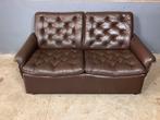 Seventies tweezits bank vintage leder, Huis en Inrichting, Banken | Bankstellen, Ophalen, Gebruikt, 150 tot 200 cm, Tweepersoons