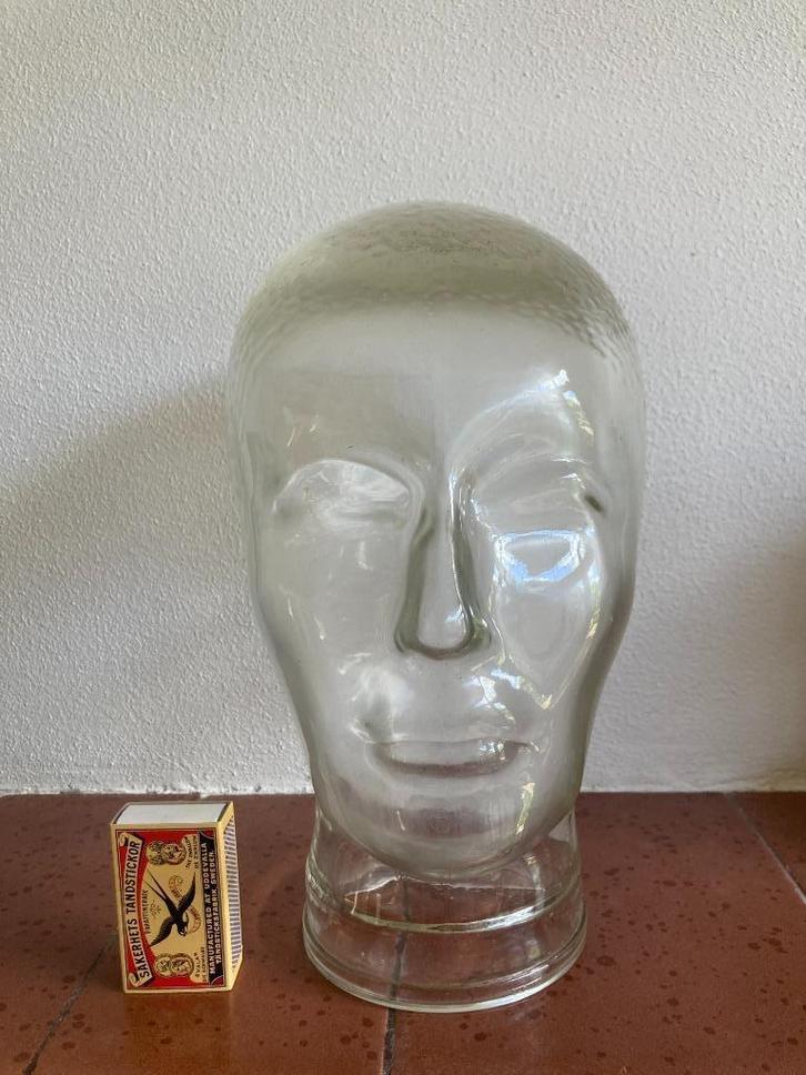 Vintage glazen hoofd kop voor koptelefoon houder seventies, Audio, Tv en Foto, Koptelefoons, Zo goed als nieuw, Ophalen of Verzenden