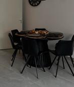 Mooie ronde eettafel zwart 120 cm, Huis en Inrichting, Tafels | Eettafels, Ophalen, Gebruikt, 100 tot 150 cm, Rond