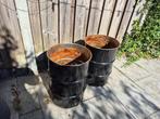 Olievaten/ zwarte tonnen. ., Tuin en Terras, Bloembakken en Plantenbakken, Ophalen, Overige materialen, Gebruikt, Minder dan 30 cm