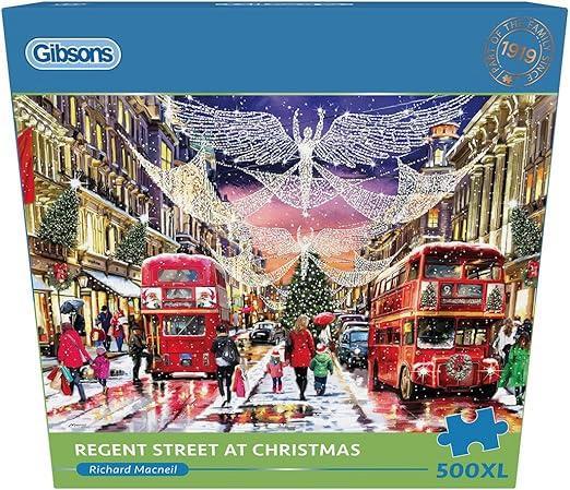 Gibsons - Regentstreet at Christmas - 500XL stukjes, Hobby en Vrije tijd, Denksport en Puzzels, Nieuw, Legpuzzel, 500 t/m 1500 stukjes