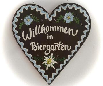 Handgeschilderd houten bord Lebkuchen / Biergarten / Kerst beschikbaar voor biedingen