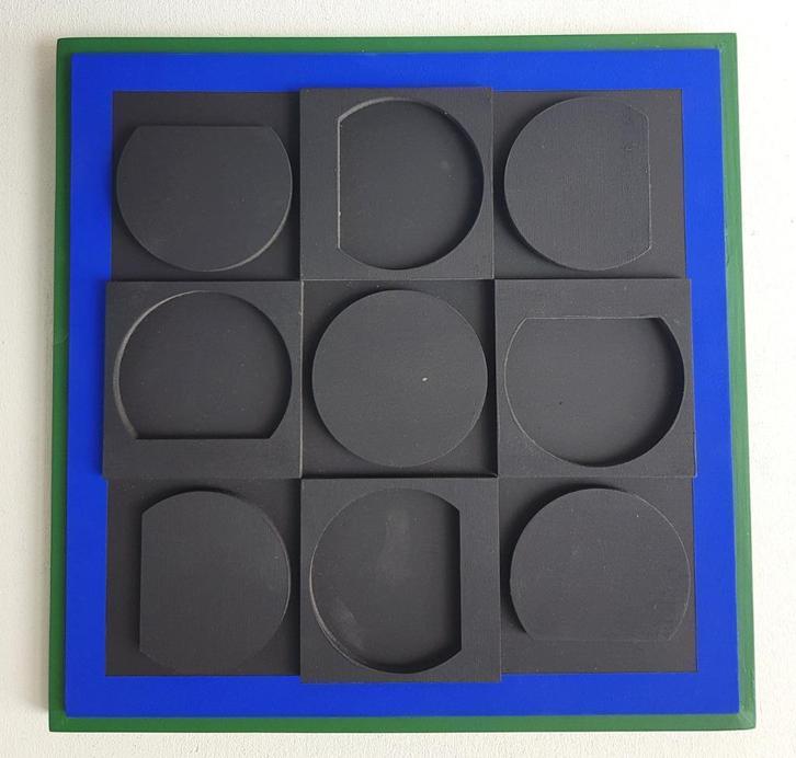 Victor Vasarely-ECLIPSE POSITIF-Hout reliëf-1967-Gesigneerd, Antiek en Kunst, Kunst | Overige Kunst, Ophalen of Verzenden