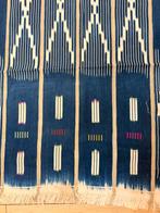 Vintage Blauw-Wit Gestreept Kleed, Gebruikt, Wit, 150 tot 200 cm, Rechthoekig