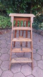 Vintage Houten Trapje met 4 Treden, Huis en Inrichting, Stoelen, Ophalen, Gebruikt, Bruin, Vintage