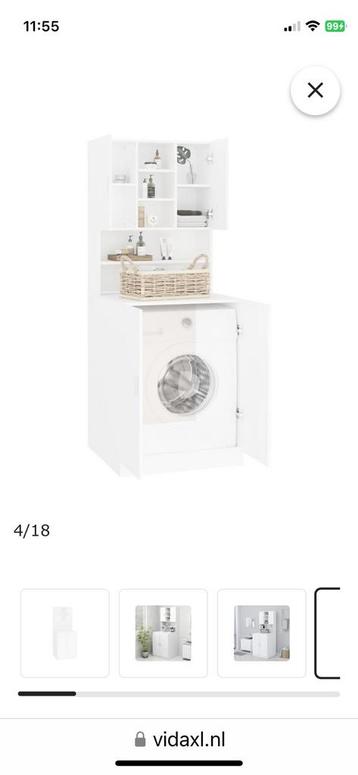 Wasmachinekast wit nieuw 