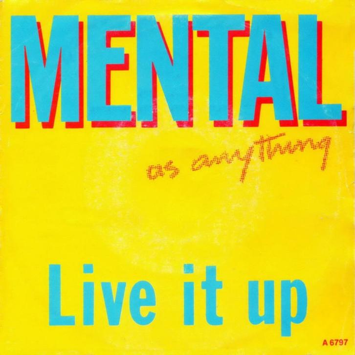Mental As Anything - Live It Up (Single), Cd's en Dvd's, Vinyl Singles, Gebruikt, Single, Pop, 7 inch, Ophalen of Verzenden