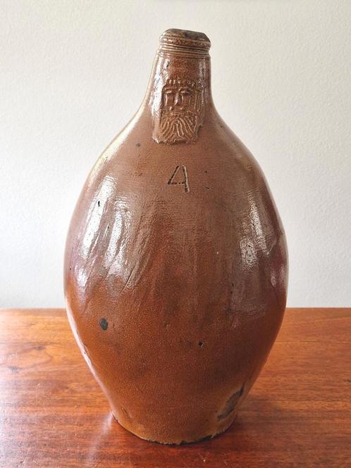 Grote antieke Duitse aardewerk baardmankruik eind 18e eeuw., Antiek en Kunst, Antiek | Keramiek en Aardewerk, Ophalen of Verzenden