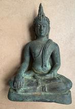 Oud bronzen Boeddhabeeldje, 12 cm, Ophalen of Verzenden
