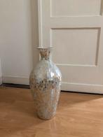 Vaas wit goud glas 55 cm 6 cem opening, Ophalen, 50 tot 75 cm, Wit, Glas