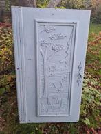 Oude kastdeur met houtsnijwerk, Ophalen, Gebruikt