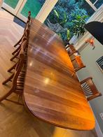 Uitschuifbare eettafel met stoelen, Huis en Inrichting, Ophalen, Gebruikt, 100 tot 150 cm, 200 cm of meer