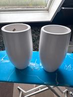Witte Bloempotten (2 stuks), Ophalen, Kunststof, Gebruikt, Rond