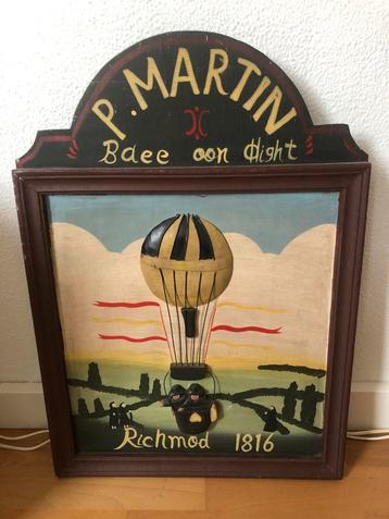 Antiek vintage decoratie bord luchtvaart  beschikbaar voor biedingen