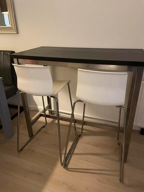 2 x IKEA barkruk Glenn + IKEA bartafel, Huis en Inrichting, Barren, Gebruikt, Ophalen