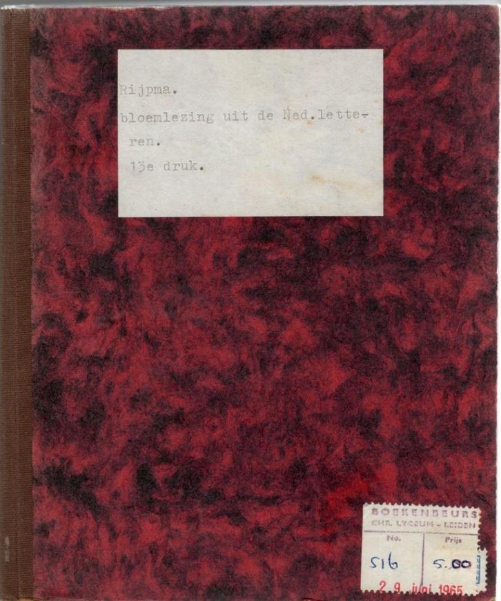 Bloemlezing Uit De Nederlandse Letteren - Dr. E. Rijpma BOEK, Boeken, Literatuur, Gelezen, Ophalen of Verzenden