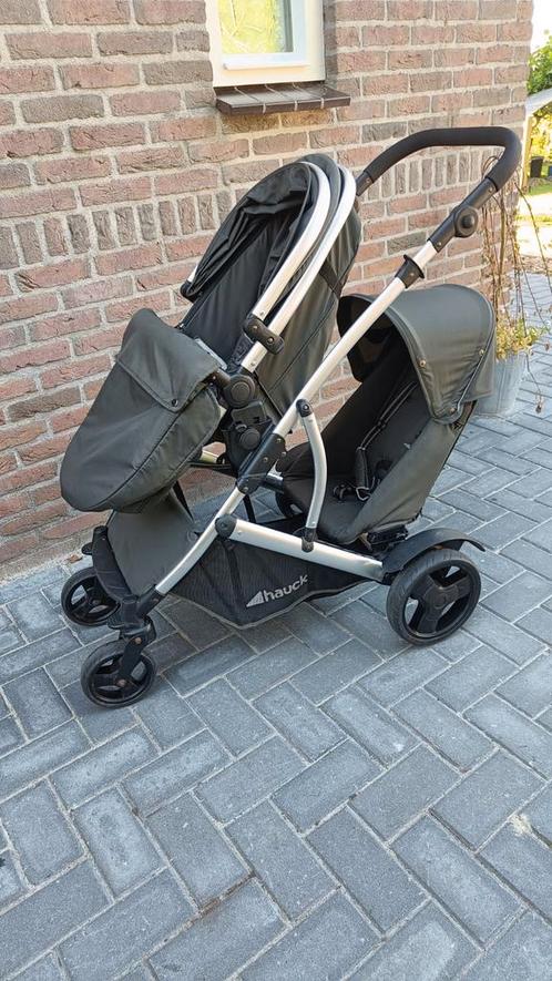 Hauck Duett 2 duo buggy kinderwagen, Kinderen en Baby's, Buggy's, Zo goed als nieuw, Overige merken, Duomodel, Regenhoes, Verstelbare rugleuning