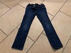 Jeans, spijkerbroek maat 134, taille verstelbaar, roze hartj, Meisje, Gebruikt, Ophalen of Verzenden, Broek