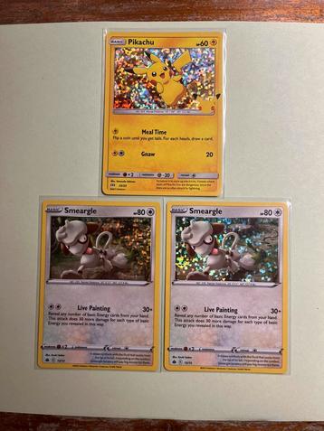 3 Pokémon Pikachu & Smeargle Kaarten beschikbaar voor biedingen